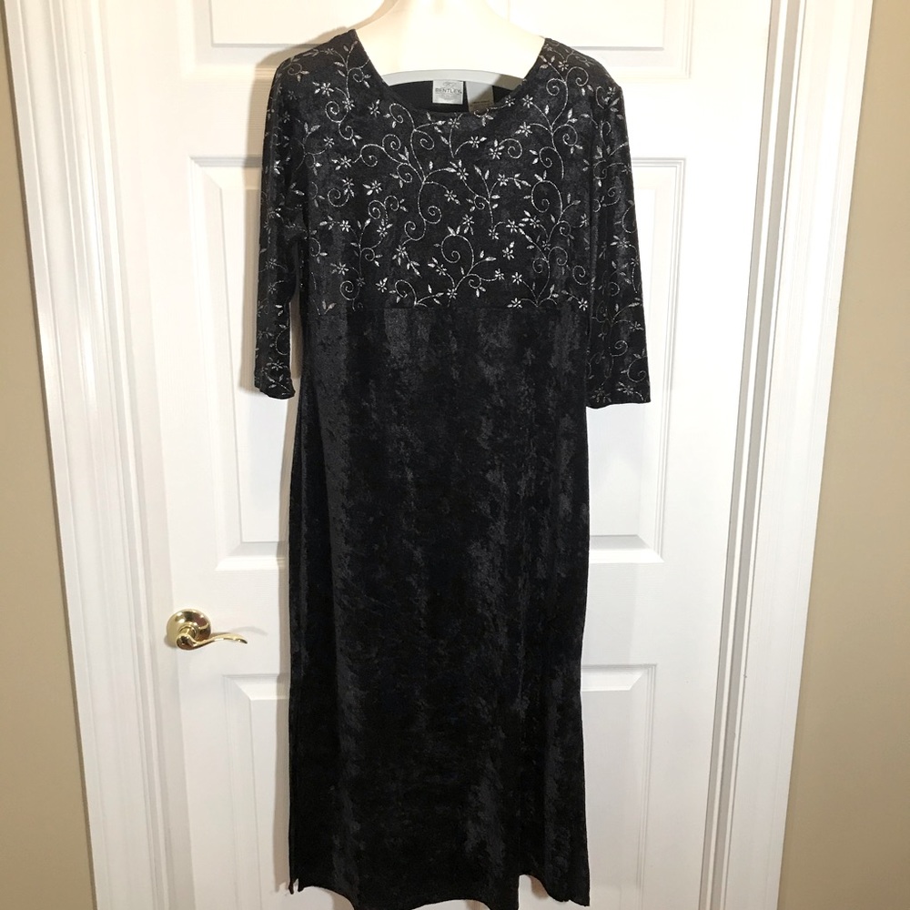 Vintage T R Bentley Glitter Detail Velvet Dress